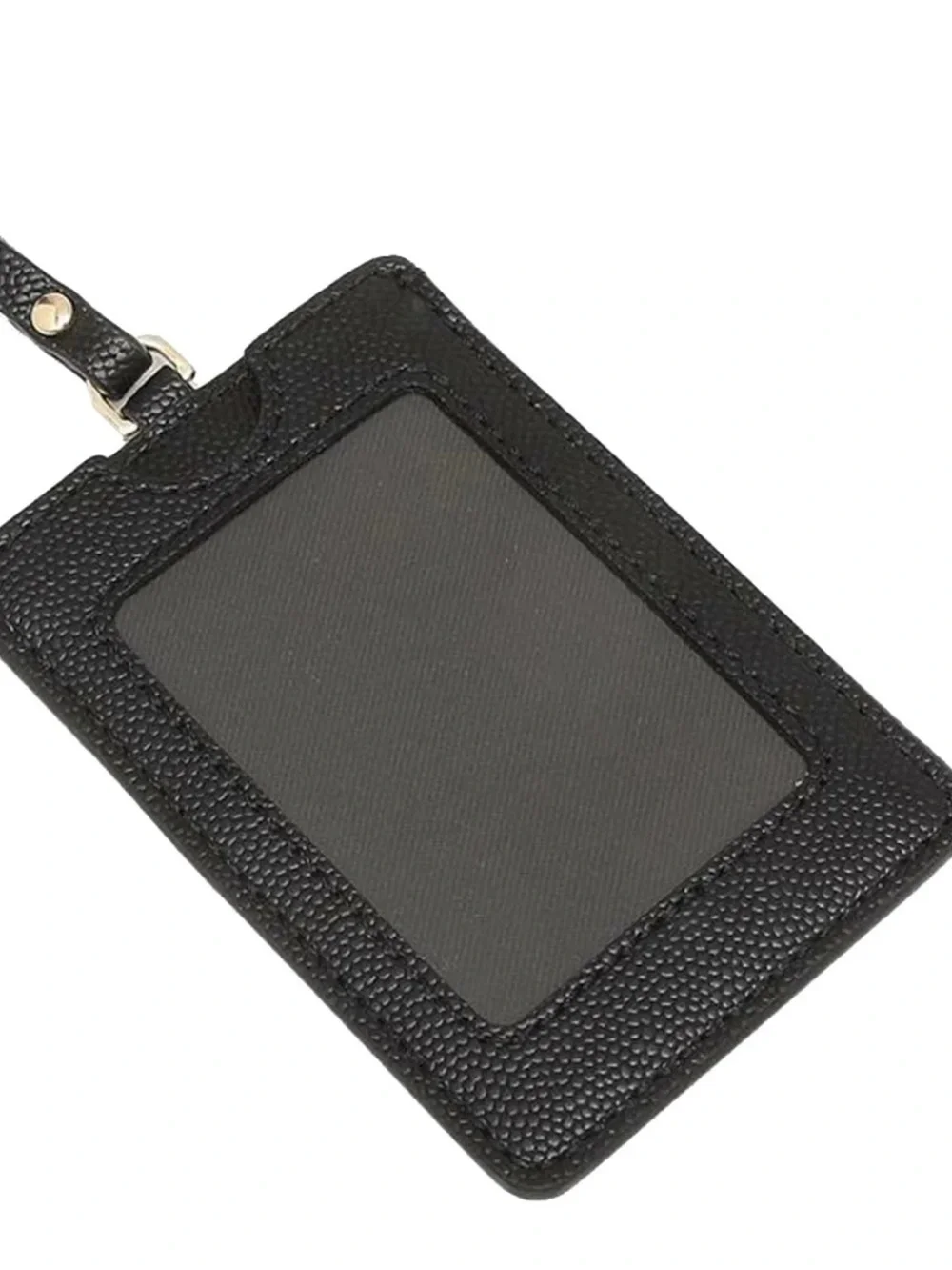 Marc Jacobs Black Pebbled Leather Card ID Holder with Lanyard